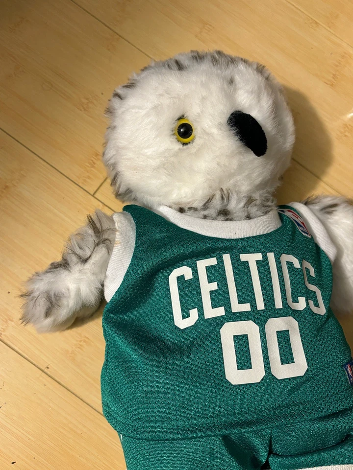 Peluche Build A Bear Spotted White Owl cabeza de animal de peluche rotación 15 pulgadas Celtics Foto 3 de 4