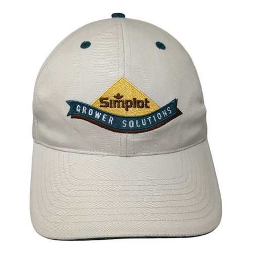 Simplot Grower Solutions Slideback Hat Beige One Size Solid Embroidered