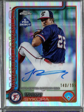 2025 Topps Pro Debut Chrome Refractors #PDC8 Travis Sykora Auto /199