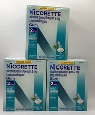 3 Nicorette Nicotine Gum 2mg White Ice Mint 160x3 480 Ct Exp 4/27