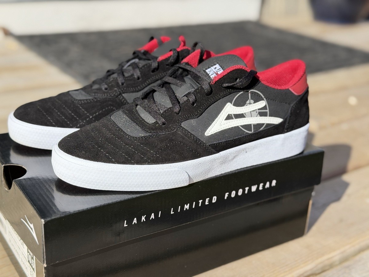 Lakai x Public Enemy Cambridge Shoes Men's 10.5 Black Red Skate