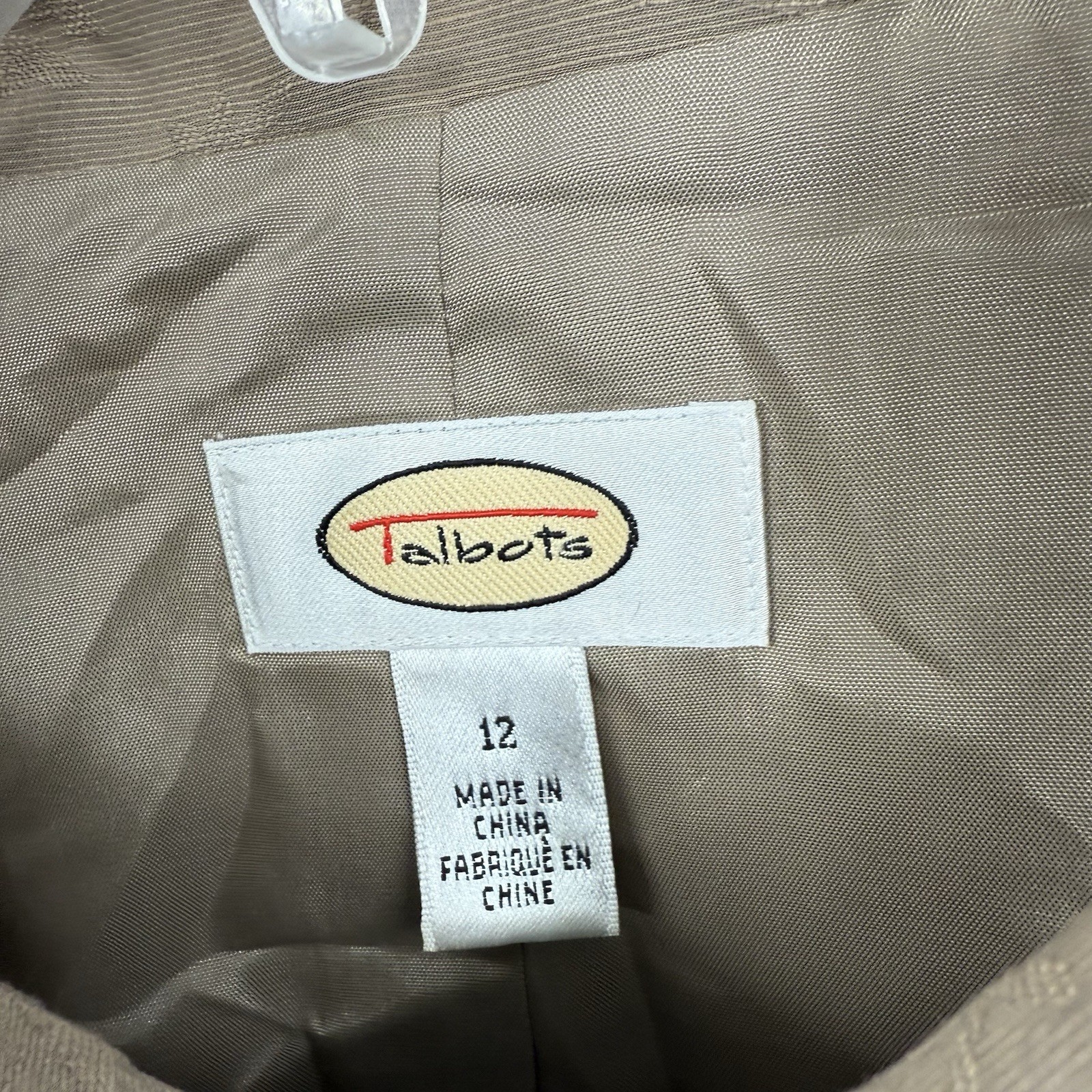 TALBOTS Blazer Size 12 Jacket Button Front Taupe … - image 7
