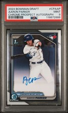 2024 Bowman Draft Chrome Prospect Auto #CPAAP AARON PARKER PSA 9