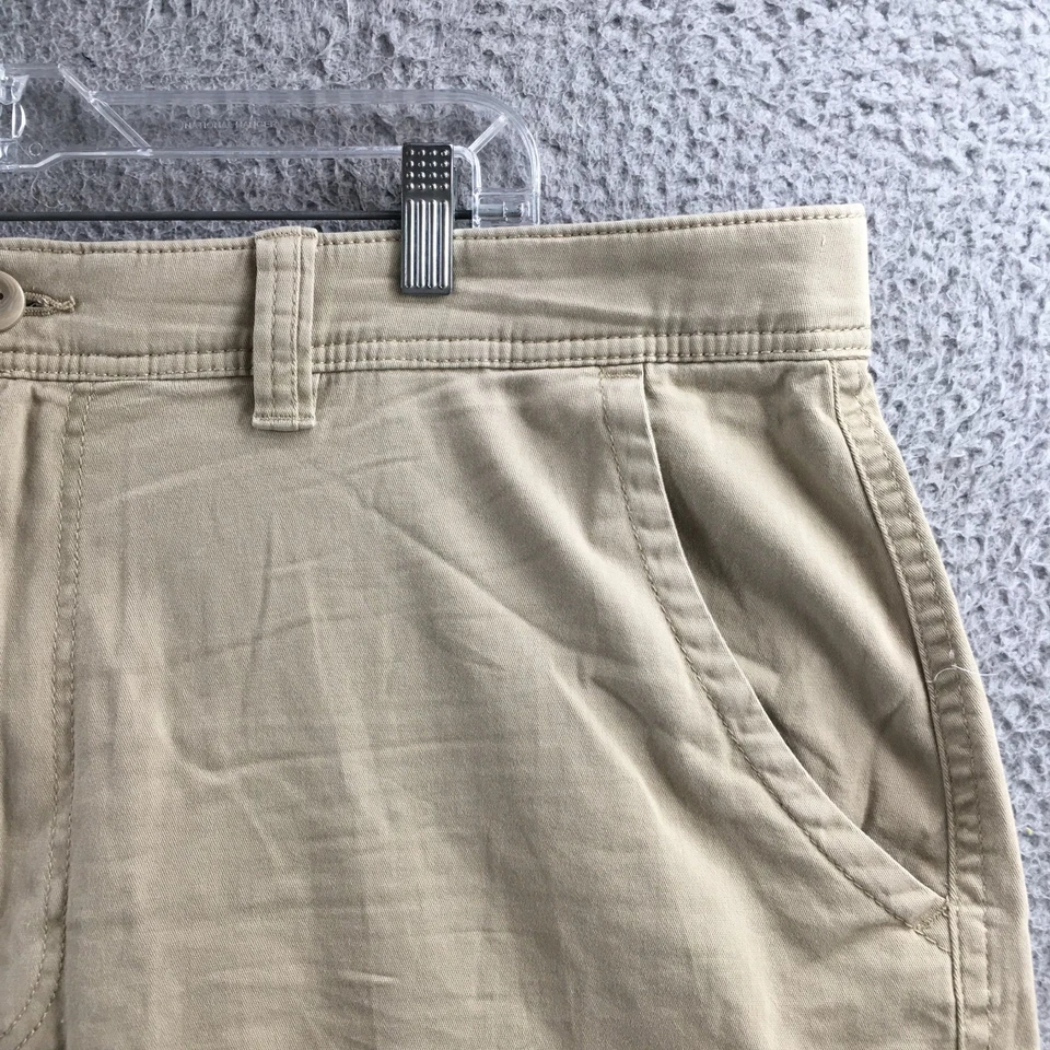Pantalones Cortos Carga The Foundry Para Hombre 42 (44x9 Real) Beige Tiro Alto Cremallera Bolsillos Mosca Foto 3 de 4