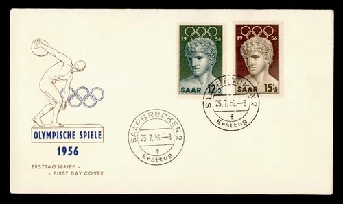 DR WHO 1956 GERMANY SAAR FDC OLYMPICS SPORTS COMBO M78946