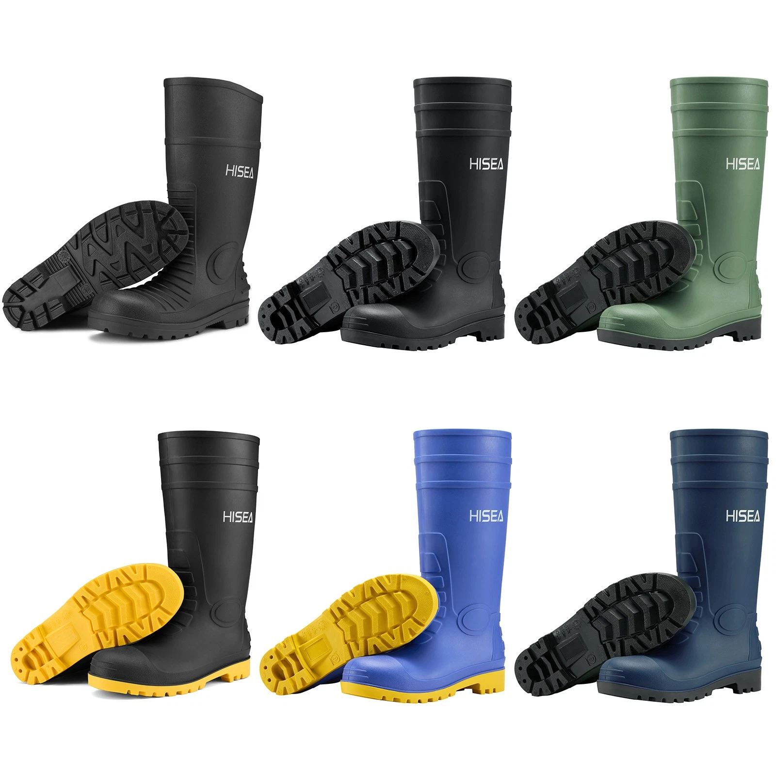 HISEA Men's Knee Hign Rain Boots Steel Toe Waterproof Work Boots Garden Fishing
Opens in a new windo