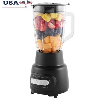 500W 5 Speed Glass Blender 48Oz Jar Ice Crush Blend Easy Clean Dishwasher Safe