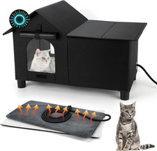 Extra Large Heated Cat House for outside in Winter Elevated Outdoor Cat House W
