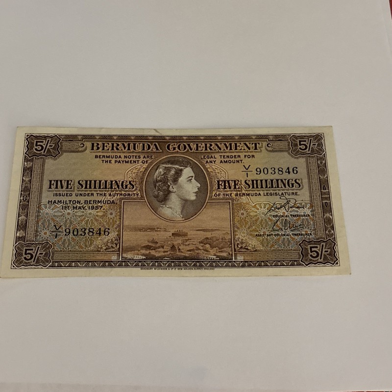 Bermuda. Bermuda Government, 1957. 5 Shillings, P-18b, Excellent Condition!!