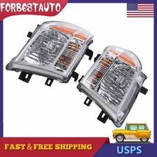 Pair For 2005-2008 Nissan Frontier 05-07 Pathfinder Chrome Headlights Headlamps