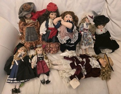 Porzellan Puppen Konvolut Leonardo, Regency, Gypsy Rose (selten) Gänseblümchen, insgesamt 8 Puppen