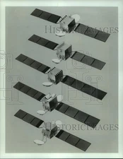 1983 Press Photo Supersat-communication satellites in Geneva, Switzerland