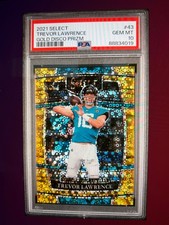 2021 Trevor Lawrence Prizm Select Gold Disco #01/10 PSA 9 Rookie Jaguars #43 RC