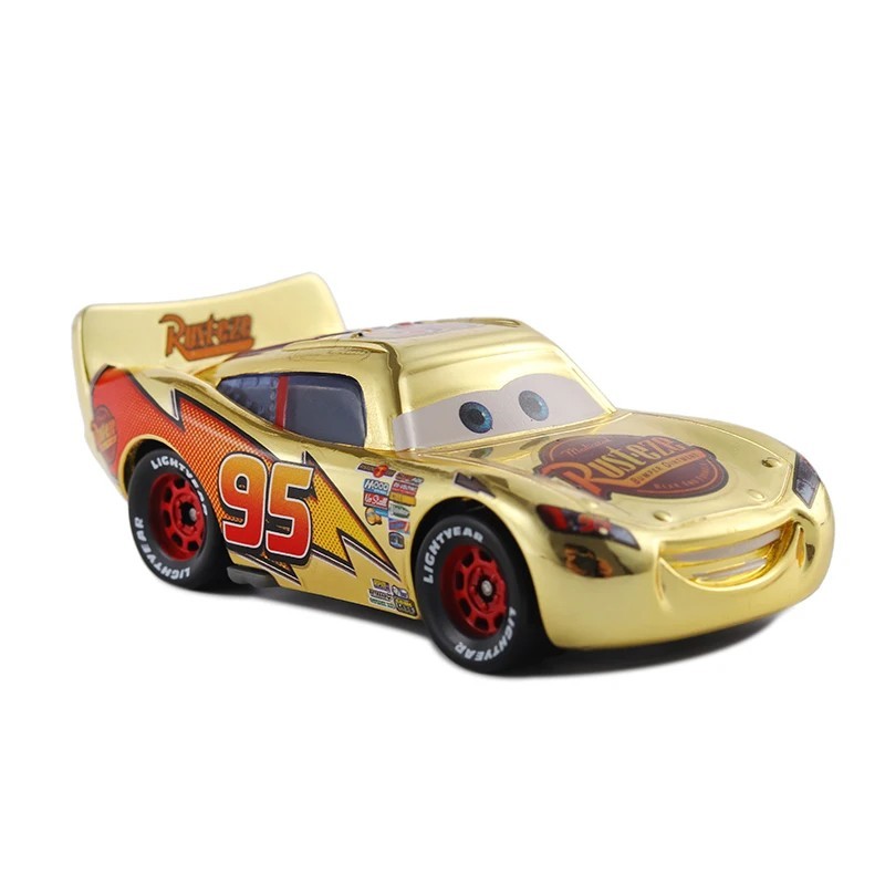 S Cars1 Gold Metallic Lightning Mcqueen 1:55 Diecast Model Gifts
