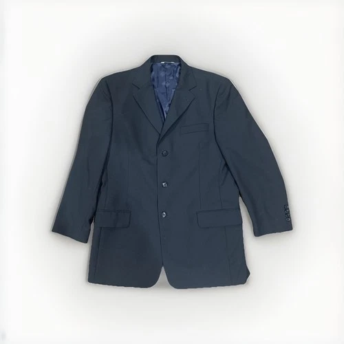 Vintage Christian Dior Mens Black Notch Lapel Three-Button Blazer Size 40R