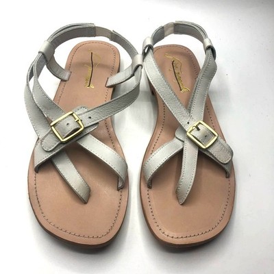 Free People Womens La Risa Flat Sandal White Size EU 41 / US 11