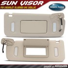 Pair Warm Gray Sun Visor with Mirror & Light for Chevy Silverado 1500 Cadillac