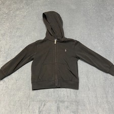 Polo Ralph Lauren Full Zip Jacket Kids 4T Black Logo Winter Long Sleeve Hoodie