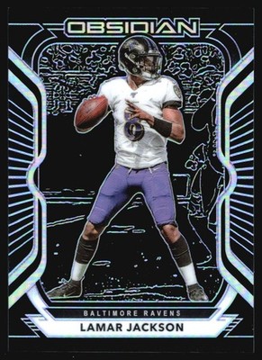 2020 Panini Obsidian LAMAR JACKSON Silver Prizm /100 #87