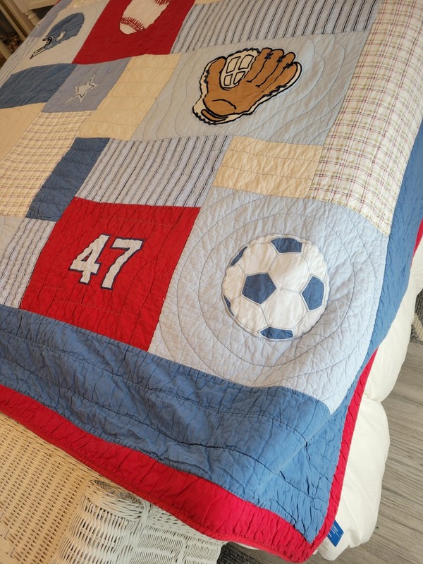 Quilt ~ Charles Street Collection ~ Sports ~ QUILT  84 x 88 inches