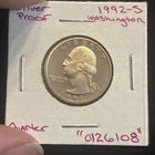 1992 S Washington Quarter “0126108” 25 Cents Silver Proof United States 25C