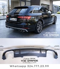 DIFFUSORE Posteriore 'RS4' per Audi A4 B9 8W (2015-2019) con Bordatura SILVER