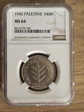 Palestine 1942 100 mils NGC  MS 64 Pop 22/5