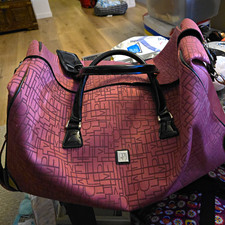   DVF Diane von Furstenberg Pink Monogram Geometric Travel Duffel Weekender Bag