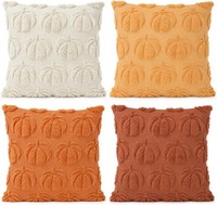 Kissenbezug 45X45Cm Herbstdeko KüRbis Orange 4 StüCk FüR Sofa Schlafzimmer