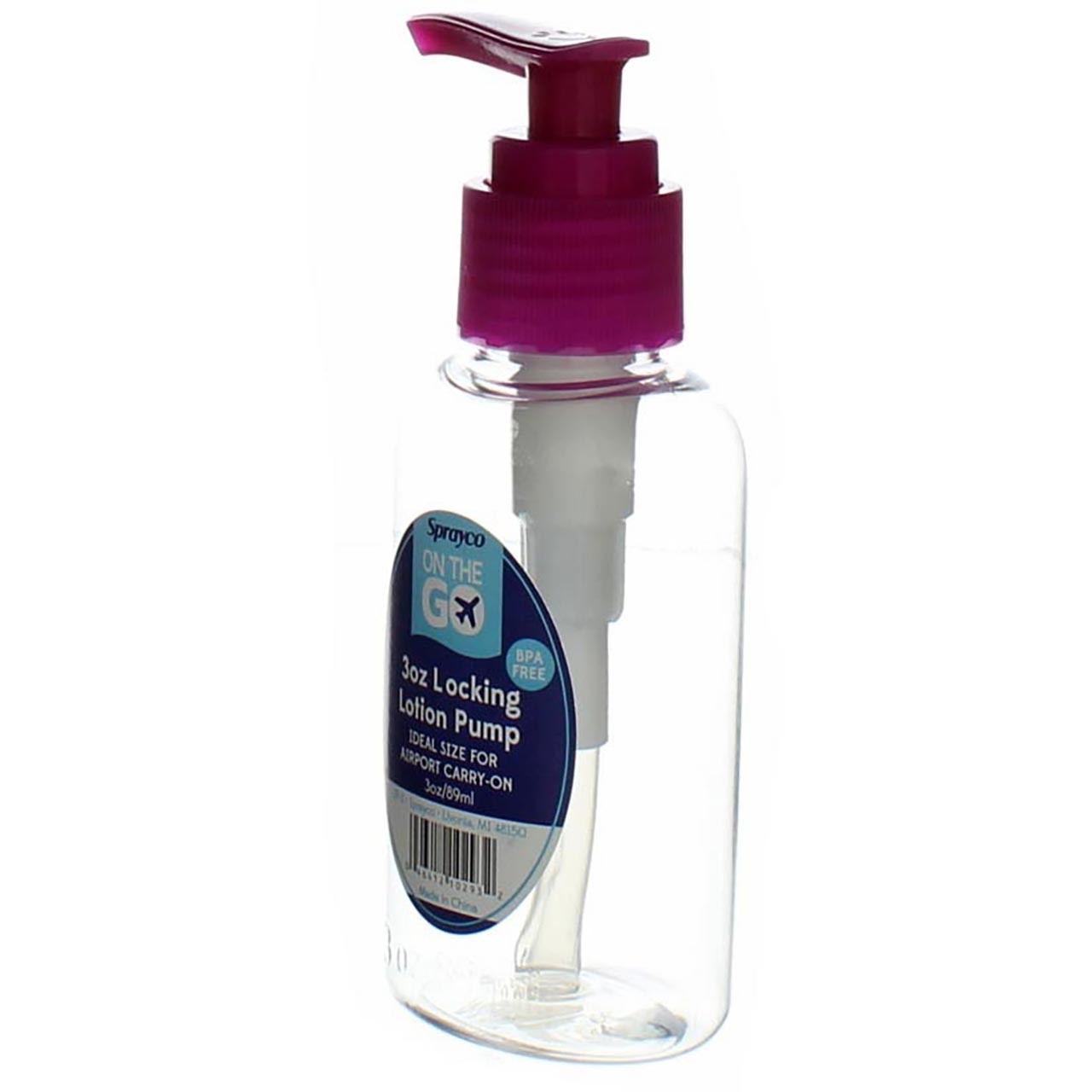 2 Pack Sprayco On The Go Travel Locking Lotion Pump, 3 oz