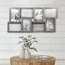 Country Grey 4x6 Gallery Frame   Displays 8 photos, can be wall-mounted.