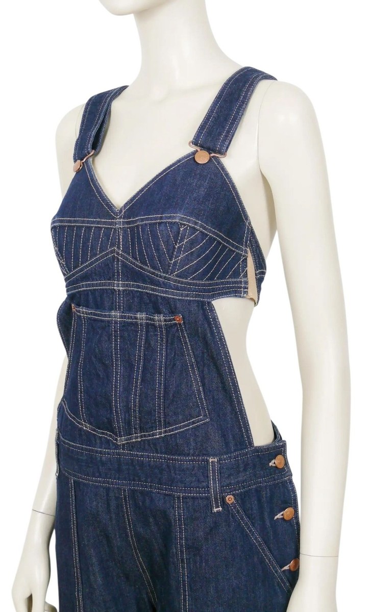 Jean Paul Gaultier x Levi's Iconic Raw Blue Denim Jumpsuit Size L