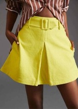 Maeve by Anthropologie Yellow Belted Skirt - Size 14