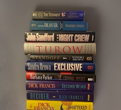 Lot of 10 Hardcover Thriller / Suspense Novels 8 Hardback/2 softcovers