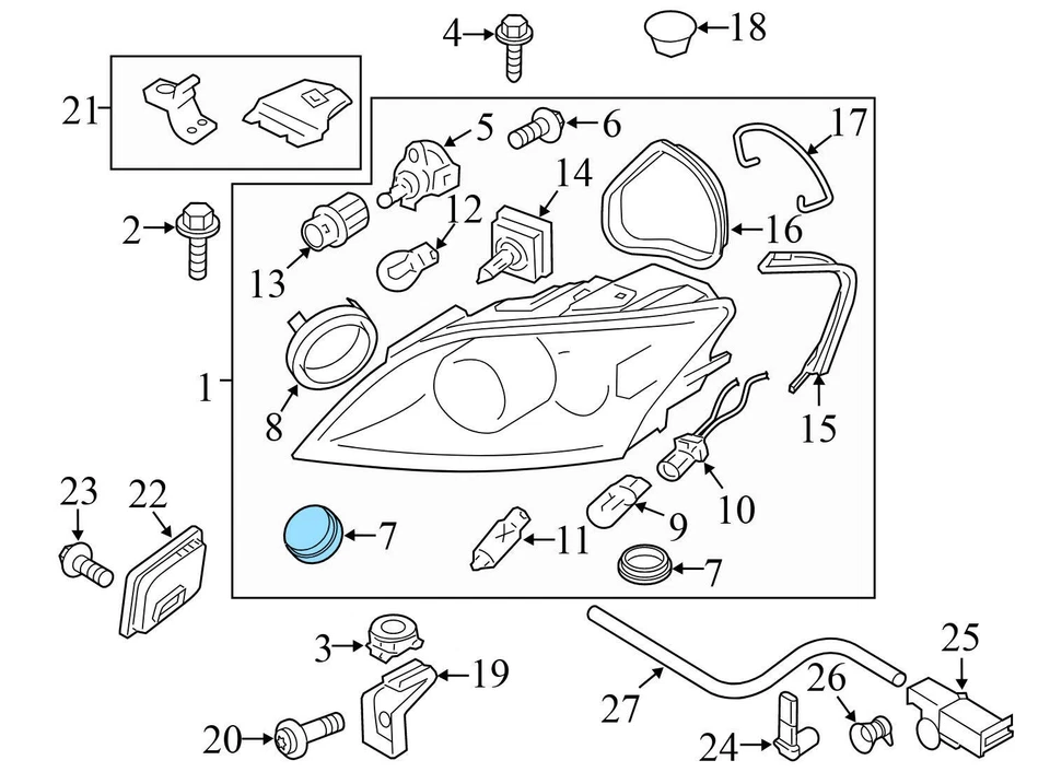 AUDI A4 2009-2012 - Cubierta de faro/faro tapa 8J0941607 Foto 3 de 4