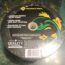 Member's Mark Premium Ribbons Wire-Edged 2.5" x 50 yd Polyester Christmas Ribbon