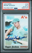 REGGIE JACKSON 1970 TOPPS 140 PSA DNA CERT PSA 10 AUTO PSA SIGNING EVENT