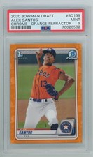ALEX SANTOS 2020 BOWMAN CHROME DRAFT ORANGE REFRACTOR 1ST PSA 9 MINT #1/25