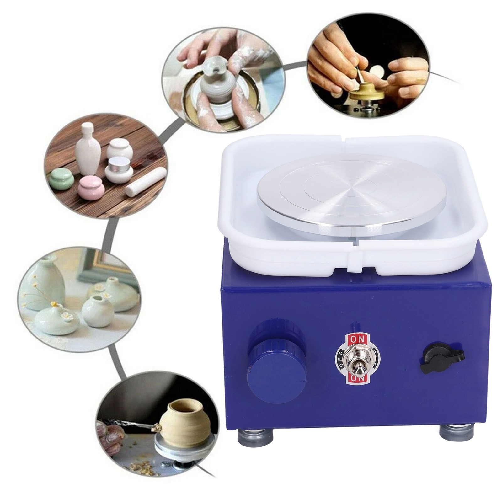 Mini Pottery Wheel Bright Color Compact Structure Easy Operation Rustproof