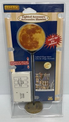 New 2004 Lemax Holiday Accessory Lighted Village Moon #44170 Extends to 12''