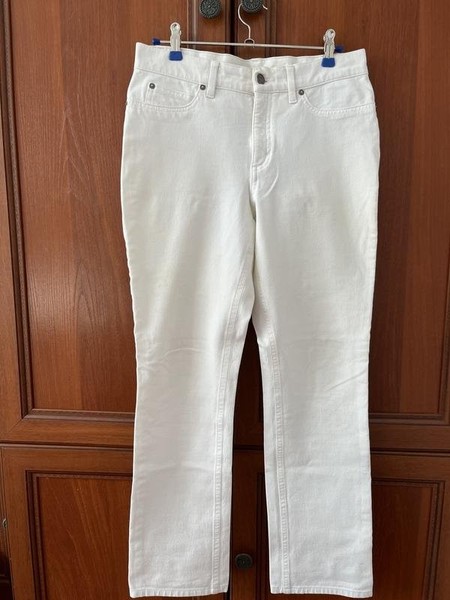 Women Escada Trousers White Cotton 36 / S / 44