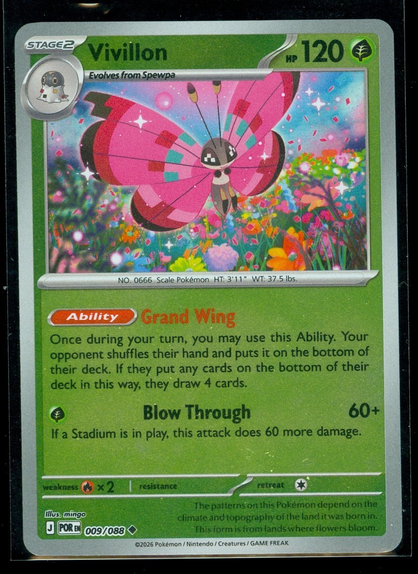 Pokemon VIVILLON 009/088 - Perfect Order - Rev Holo - MINT
