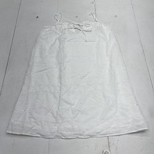 SHEIN Dress Womens Large White Eyelet Embroidered Sundress Tie Strap Lined Boho