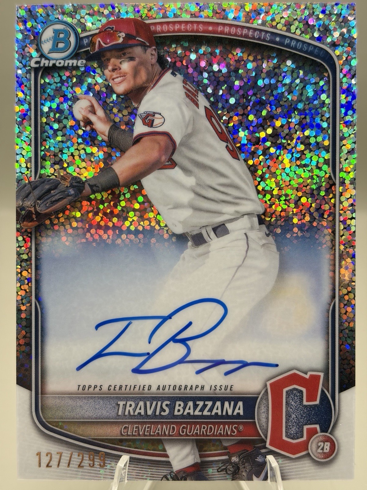 2025 Bowman Chrome Travis Bazzana Speckle Refractor AUTO /299 #CPA-TB Guardians