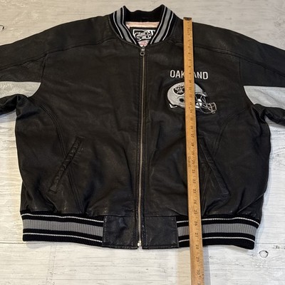 Vintage 90s NFL G-III Carl Banks Oakland Raiders Full Zip Leather