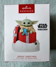 Hallmark Keepsake Ornament 2022 Star Wars The Mandalorian Grogu Greetings NIB