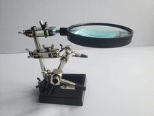 Third Hand Soldering Iron Stand Helping Clamp Vise Clip Tool Magnifying Glass