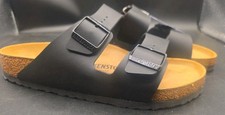 Birkenstock Arizona Soft Footbed Unisex Leather Sandals - Mens 9 Womans 11 Black
