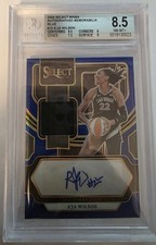 POP 2 2024 Panini Select WNBA Auto Memorabilia A'ja Wilson AM-AW Blue Prizm /49