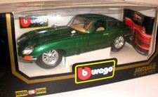 Burago Jaguar E-Type Coupe 1961 Green 1.18 Scale Diecast Model Car  Boxed